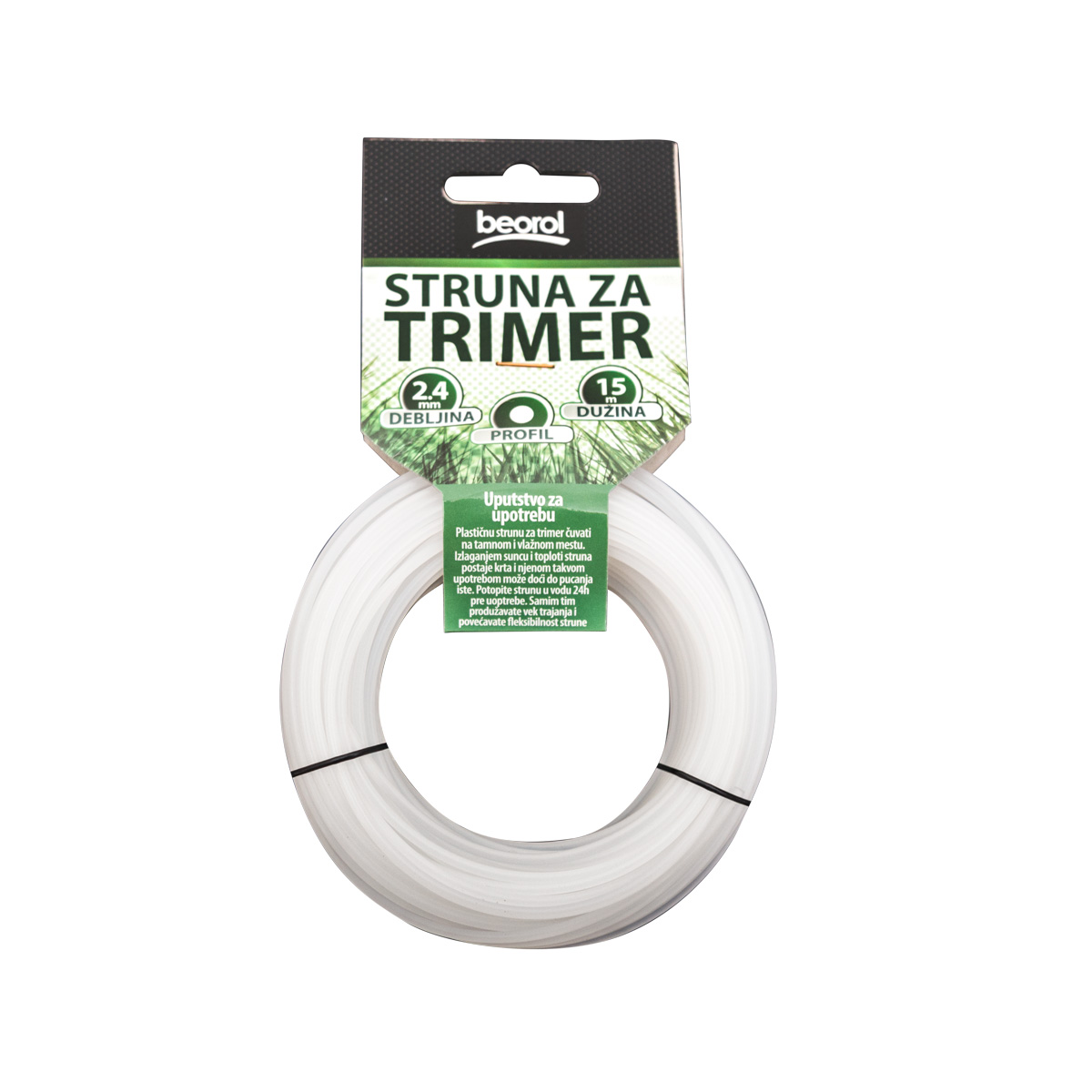 Struna za trimer okrugla ø2.4mm x 15m 